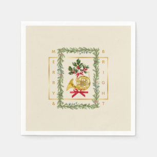 Elegante Franse Hoorn Kerst Ierse Crème Papier Servet