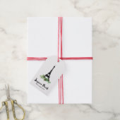 Elegante Franse Joyeux Noel met Eiffeltoren Cadeaulabel (Met Touw)