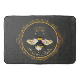 Elegante Franse Koningin Bij Roze Rozen Grijs Goud Badmat