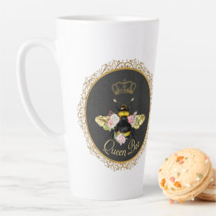 Elegante Franse Koningin Bij Roze Rozen Grijs Goud Latte Mok