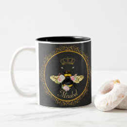 Elegante Franse Koningin Bij Roze Rozen Grijs Goud Tweekleurige Koffiemok