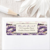 Elegante Franse Lavendel Velden Retouradres Etiket (Insitu)