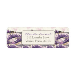 Elegante Franse Lavendel Velden Retouradres Etiket