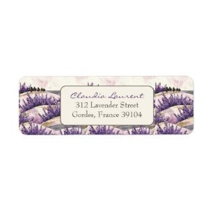 Elegante Franse Lavendel Velden Retouradres Etiket