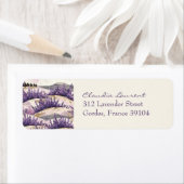 Elegante Franse Lavendel Velden Retouradres Etiket (Insitu)