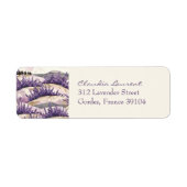 Elegante Franse Lavendel Velden Retouradres Etiket (Voorkant)
