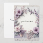Elegante Franse lila pastel bloem- en kantpatroon Kaart (Voorkant / Achterkant)