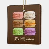 Elegante Franse Macarons - Geassocieerde Smaakcomb Keramisch Ornament (Links)