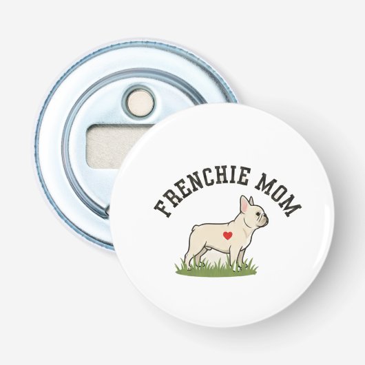 Elegante Franse Moeder Illustratie - Minimalistisc Button Flesopener (Voorkant)