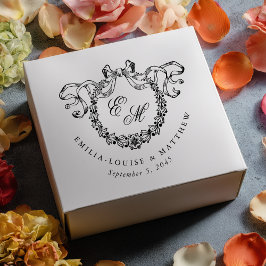 Elegante Franse monogram krans trouwjurk Rubberstempel