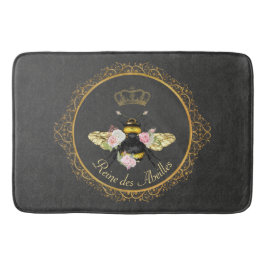 Elegante Franse Queen Bee Pink Roses Grijs Goud Badmat