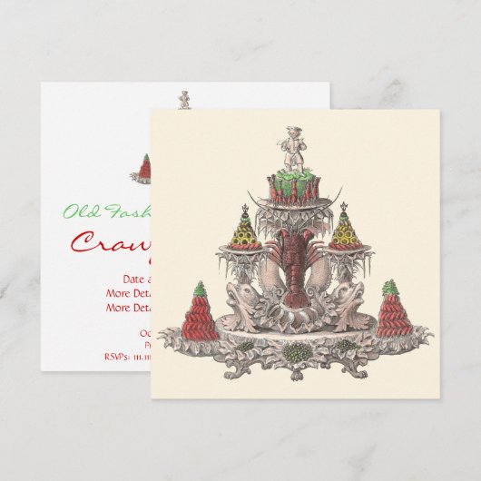 Elegante  Franse rivierkreeften / rivierkreeften k Kaart (Voorkant / Achterkant)