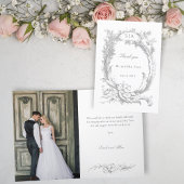 Elegante Franse Rococo bloem Bedankkaart