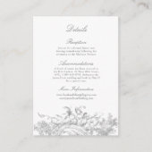 Elegante Franse Rococo bloemenframe Informatiekaartje (Voorkant)