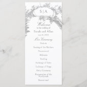 Elegante Franse rococo floraal Programmakaart (Voorkant)