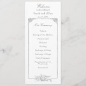 Elegante Franse rococo floraal Programmakaart (Voorkant)