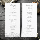 Elegante Franse rococo floraal Programmakaart