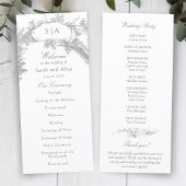 Elegante Franse rococo floraal Programmakaart