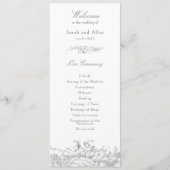 Elegante Franse rococo floraal Programmakaart (Voorkant)