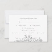 Elegante Franse rococo floraal RSVP Kaartje (Voorkant)