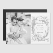 Elegante Franse Rococo Foto Opslaan van de Datum (Voorkant / Achterkant)