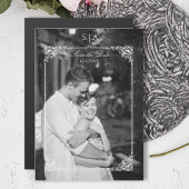 Elegante Franse Rococo Foto Opslaan van de Datum Magnetische Uitnodiging