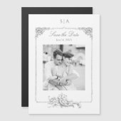 Elegante Franse Rococo Foto Opslaan van de Datum Magnetische Uitnodiging (Voorkant / Achterkant)