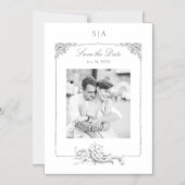 Elegante Franse Rococo Foto Opslaan van de Datum Magnetische Uitnodiging (Voorkant)