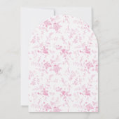 Elegante Franse Roze Toile Bloemige Trouwboog Kaart (Achterkant)