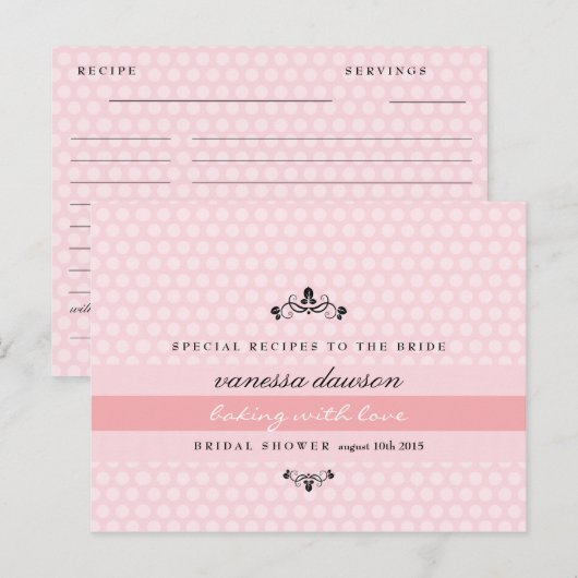 Elegante Franse Roze Vrijgezellenfeest Recept Kaar Briefkaart (Voorkant / Achterkant)