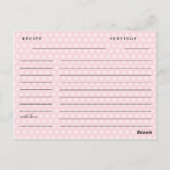 Elegante Franse Roze Vrijgezellenfeest Recept Kaar Briefkaart (Achterkant)