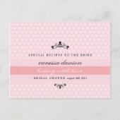 Elegante Franse Roze Vrijgezellenfeest Recept Kaar Briefkaart (Voorkant)