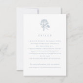 Elegante Franse Rozen bruiloft details Kaart (Voorkant)