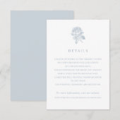 Elegante Franse Rozen bruiloft details Kaart (Voorkant / Achterkant)