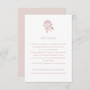 Elegante  Franse Rozen bruiloft details Kaart