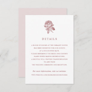 Elegante Franse Rozen bruiloft details Kaart