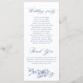 Elegante Franse Rozen Tuin Toile Trouwceremonie Programmakaart (Achterkant)