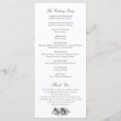 Elegante Franse Rozen Vintage Wapen Huwelijk Programmakaart (Achterkant)