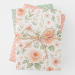 Elegante Franse Shabby Chic Bloem Kunstpatroon Inpakpapier Vel