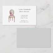 Elegante Franse stoel Interieurontwerper  Visitekaartje (Voorkant / Achterkant)