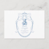 Elegante Franse teddybeer Diapper Raffle Informatiekaartje (Voorkant)