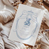 Elegante Franse teddybeer Diapper Raffle Informatiekaartje