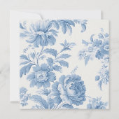 Elegante Franse toile blauwe bloemige bruiloft Save The Date (Achterkant)