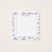 Elegante Franse toile blauwe drievoudige noppendis Vierkante Visitekaartjes (Voorkant)