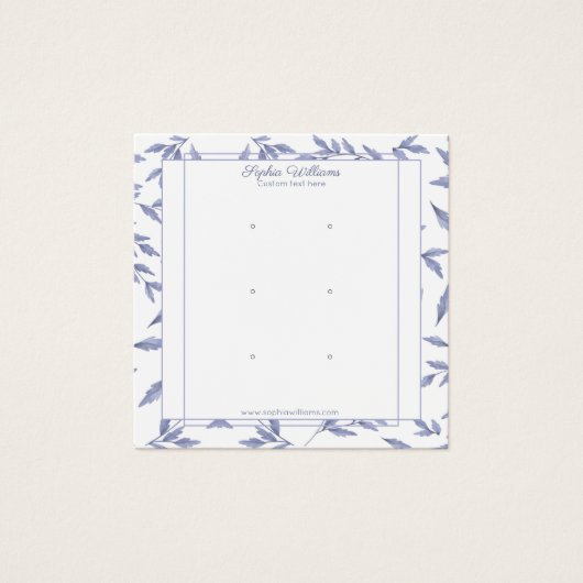 Elegante Franse toile blauwe drievoudige noppendis Vierkante Visitekaartjes (Voorkant)