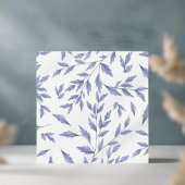 Elegante Franse toile blauwe dubbele stud display  Vierkante Visitekaartjes