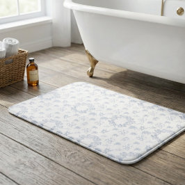 Elegante Franse Toile Blauwe Witte Badmat