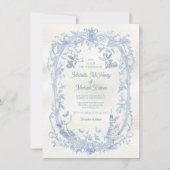 Elegante Franse Toile Bloemen cupido engel bruilof Kaart (Voorkant)