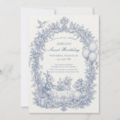 Elegante Franse toile-verjaardag Kaart (Voorkant)