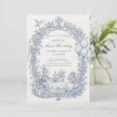 Elegante Franse toile-verjaardag Kaart (Staand voorkant)